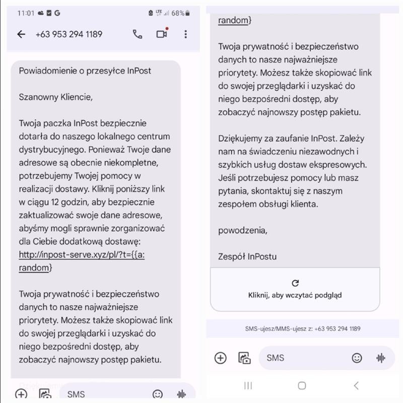 Treści sms
